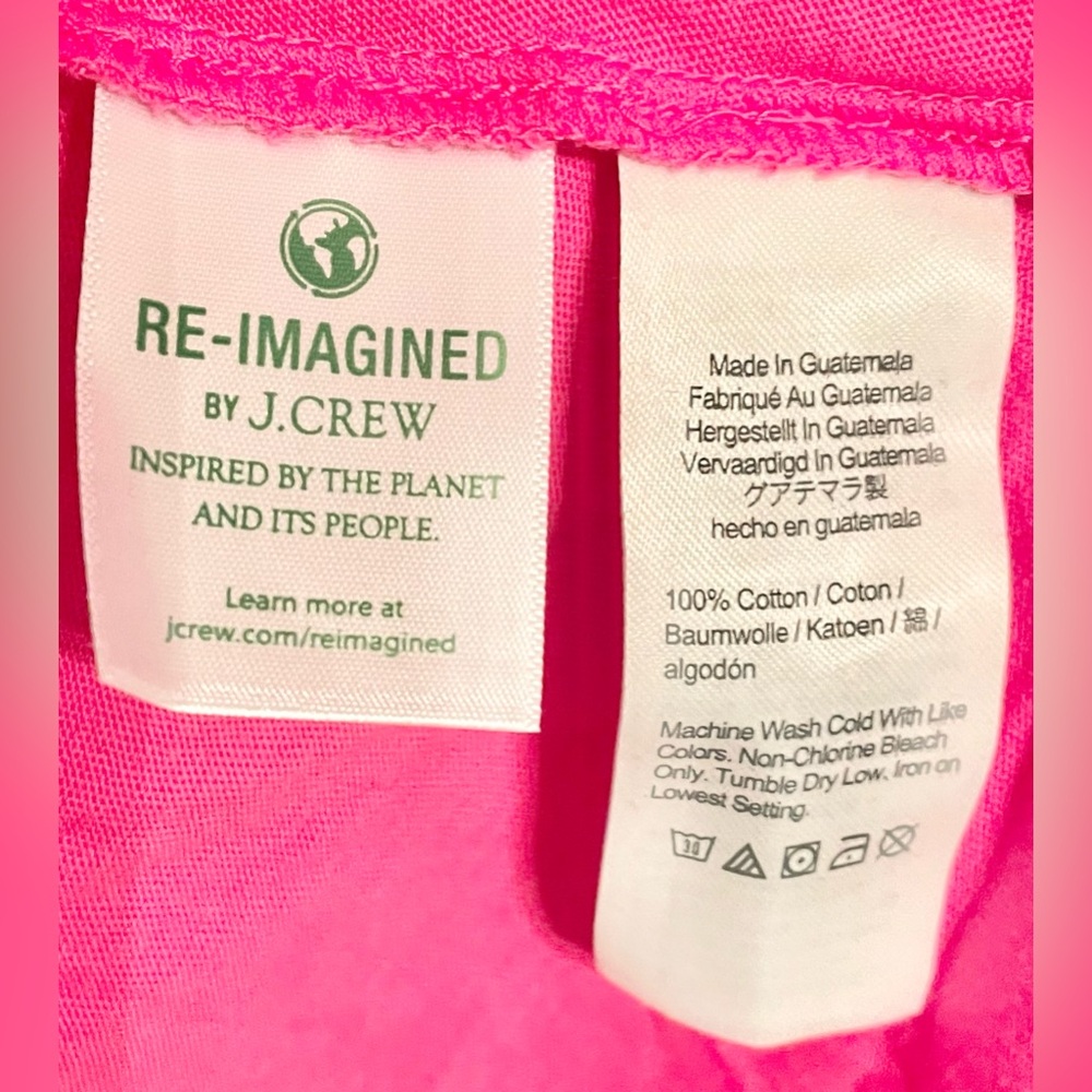 NWT- J. Crew Pink Sleeveless Tiered Mini Dress In Cotton Poplin Size XL - Picture 7 of 9